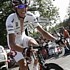 Andy Schleck dans le maillot blanc de meilleur jeune pendant la 13me tape du Giro d'Italia 2007